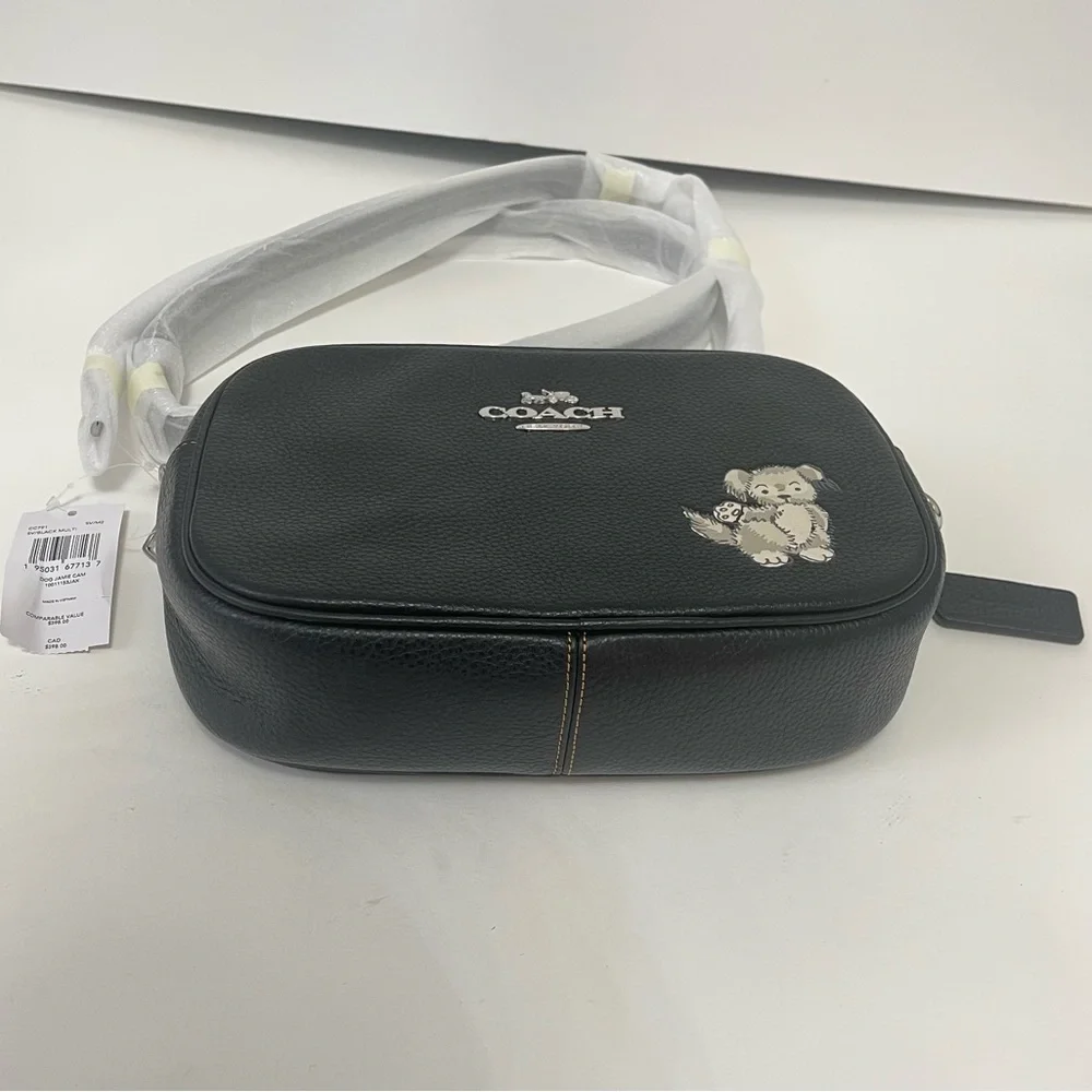 Coach Jamie Camera Bag With Happy Dog In Silver & Black Multi Color- New W/ Tag - Picture 6 of 16